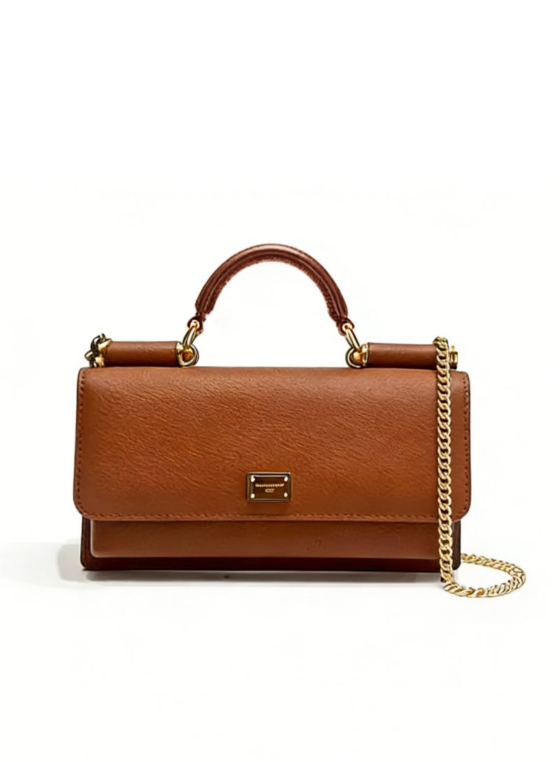 دي آند جي Dolce & Gabbana Dauphine ميني توت حقيبة | D & G علامة مخطوطة حقيبة يد من جلد العجل مع حزام سلاسل قابل للإزالة ، حفلات مسائية رائعة سلاسل فتاة - Image 3